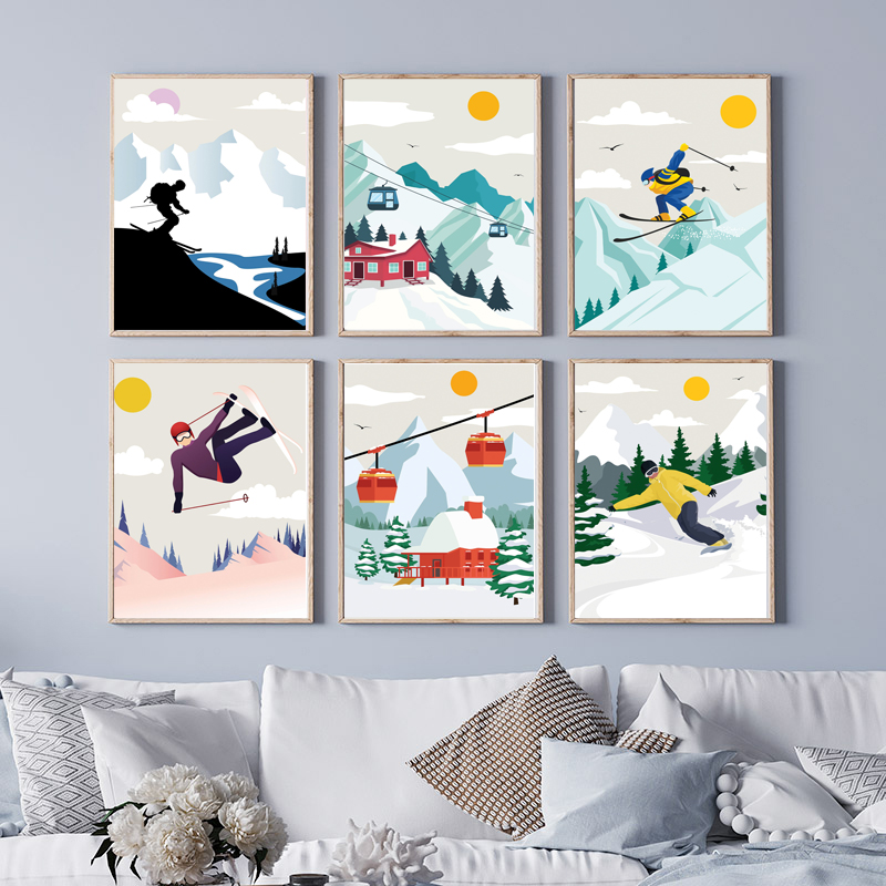 Baby Nursery Themes Boy - Arte de parede minimalista em tela