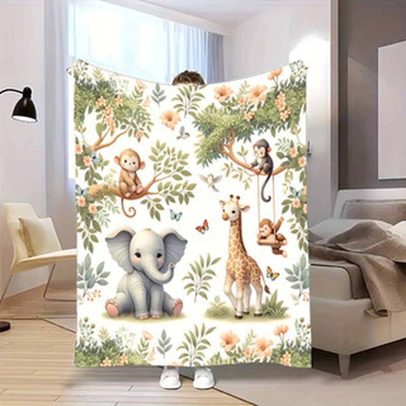 Baby Nursery Animal Prints - Cobertor de Bebê VIKAMA com Estampa