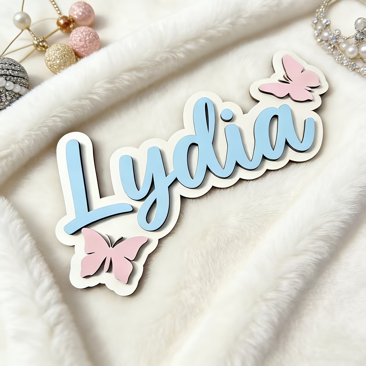 Baby Nursery Decorations - Placa de Porta Personalizada Azul e