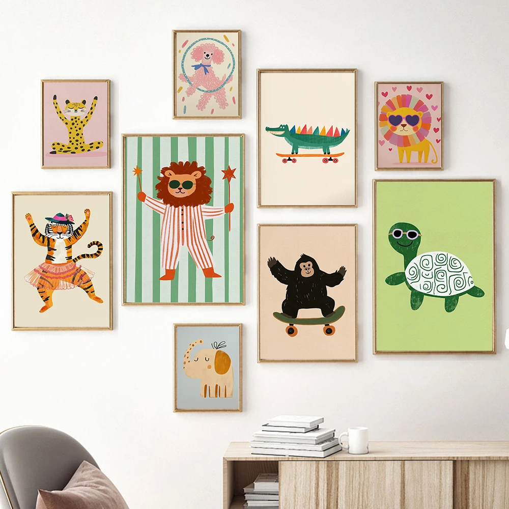 Baby Nursery Elephant - (Pôsteres de lona minimalistas sem moldura)