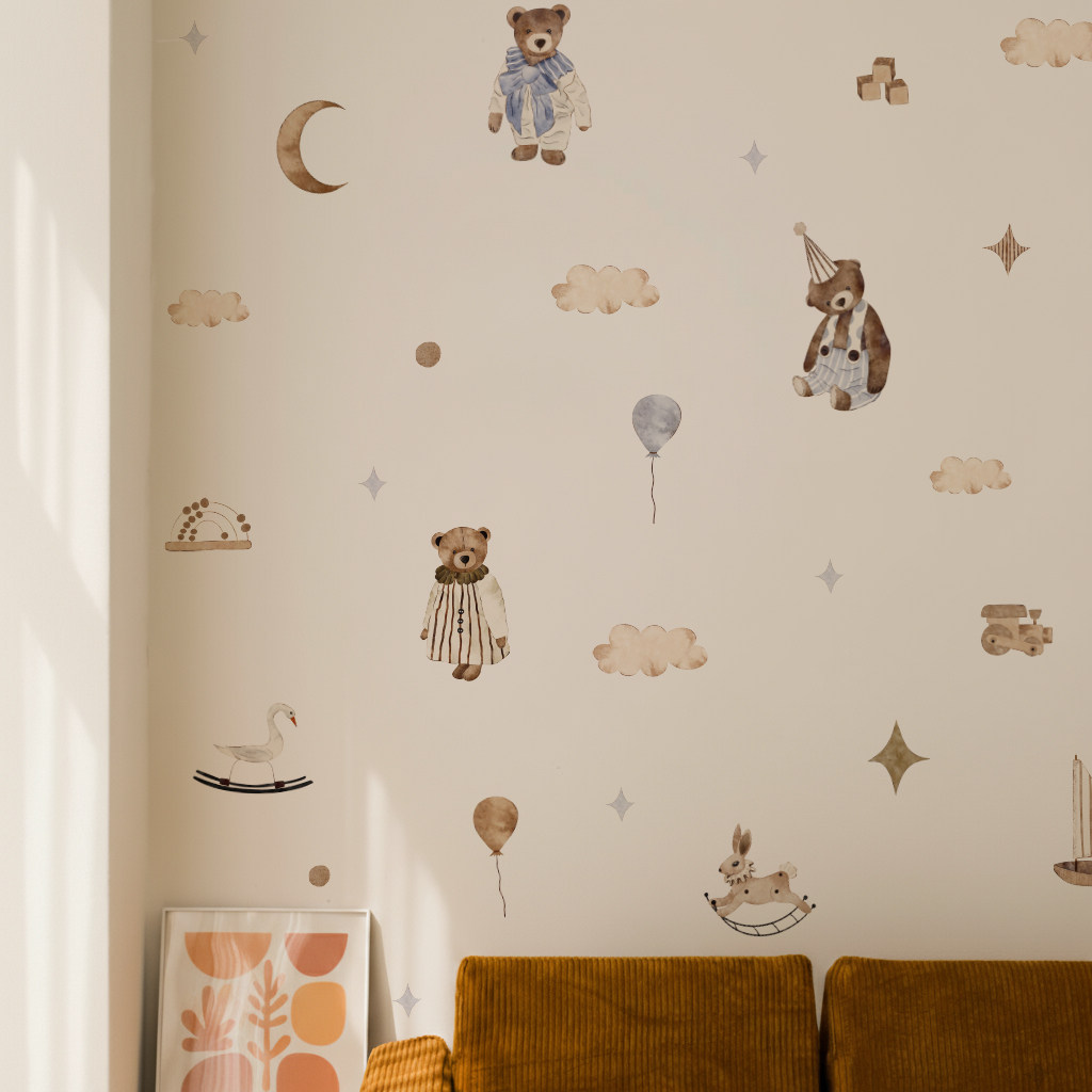 Baby Nursery Vintage Decor - Adesivos de Parede Boho Vintage: Adesivos