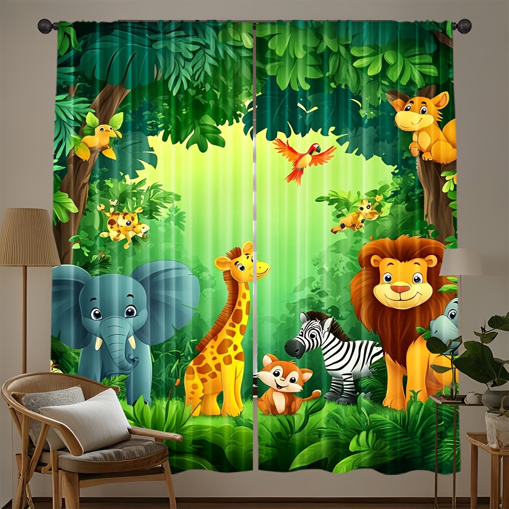 Baby Nursery Curtains - 2 Cortinas de Animais em Estilo