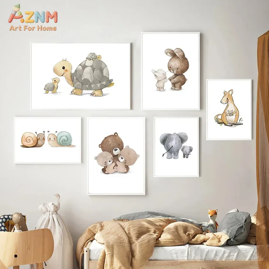 Baby Nursery Elephant - Arte de Parede em Tela com