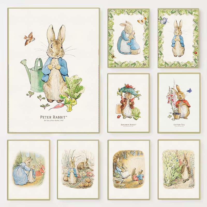 Baby Nursery Vintage Decor - Pintura em tela 2D, pôster artístico