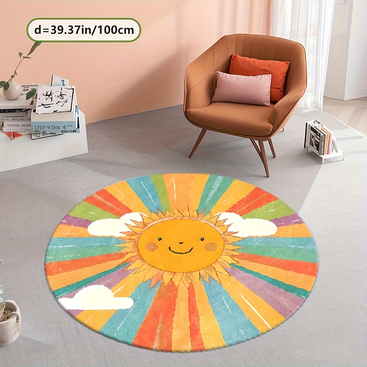 Baby Nursery Themes Boy - Tapete Redondo de Pelúcia Fofo com
