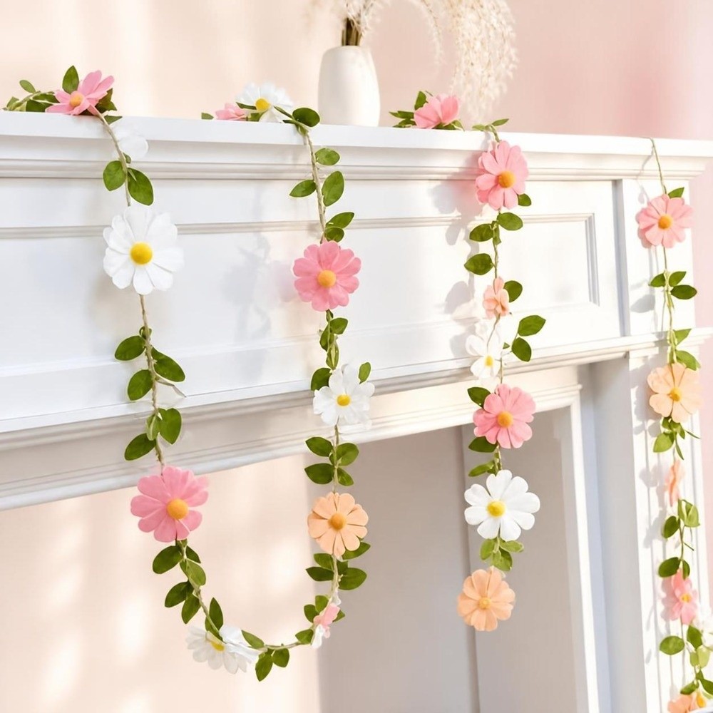 Baby Nursery Garland - Banner de margaridas de feltro de