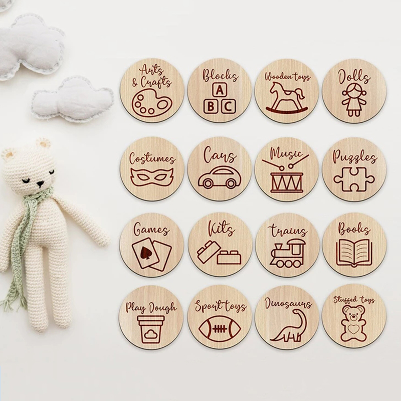 Baby Nursery Items - Etiquetas de Armazenamento de Madeira para