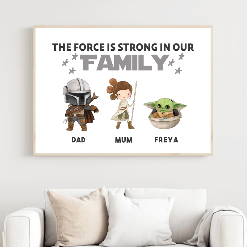 Baby Yoda Nursery - Nome da família personalizado impressão yoda