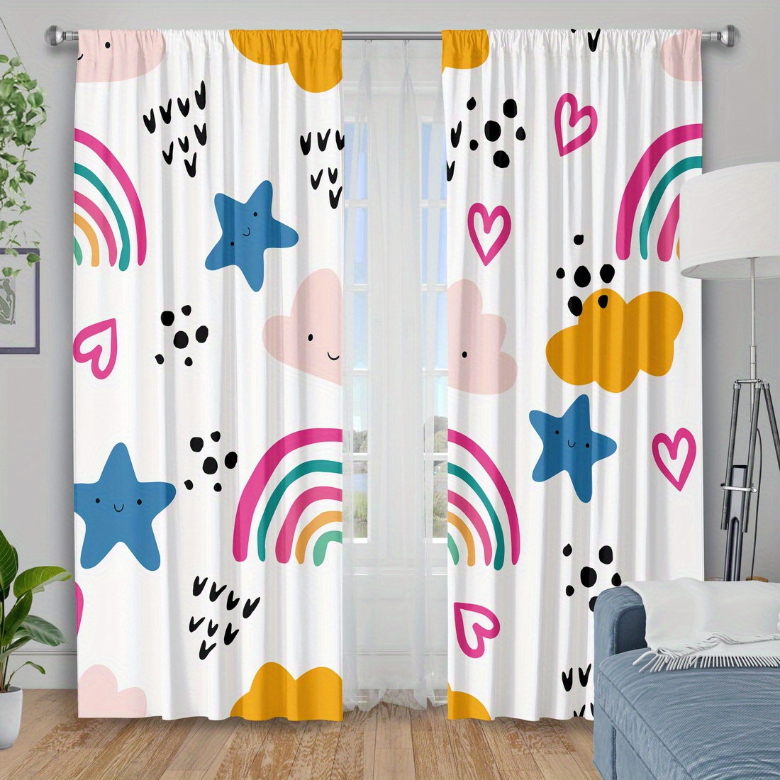 Baby Nursery Curtains - Cortina de Berçário com Estrelas e