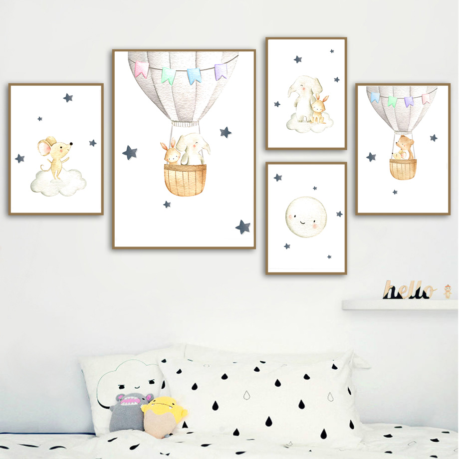 Baby Nursery Elephant - Elefante coelho urso balão lua berçário
