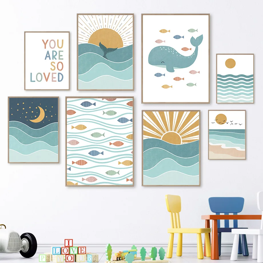 Baby Boy Nursery Quotes - 1 peça de arte de parede