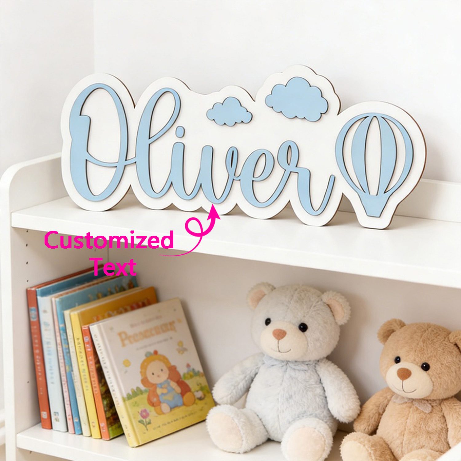 Baby Nursery Decorations - Placa de Quarto Personalizada com Nome