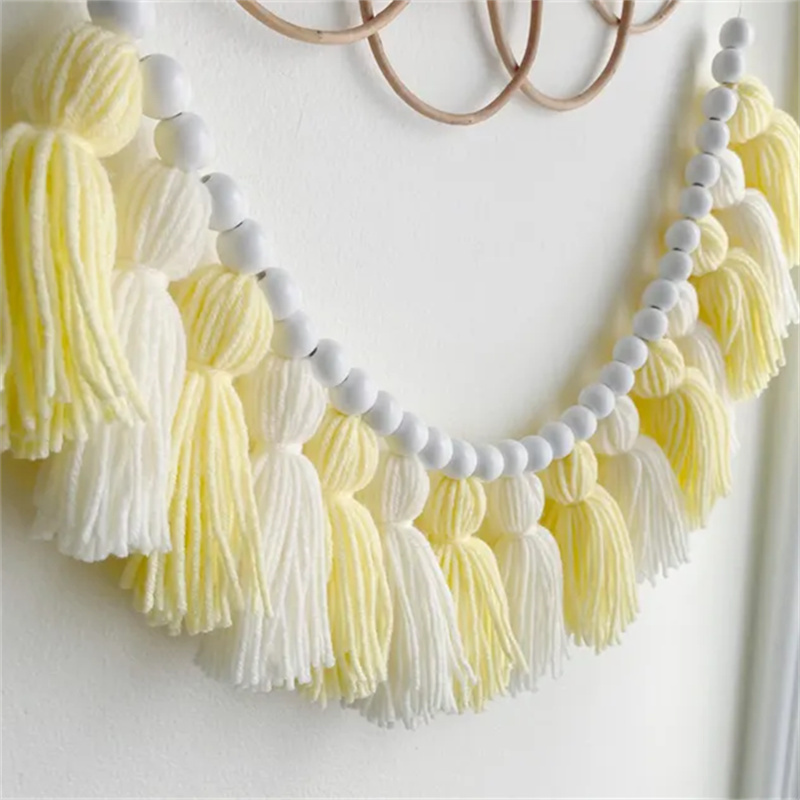Baby Nursery Garland - Guirlandas de Franjas Boho Amarelas para