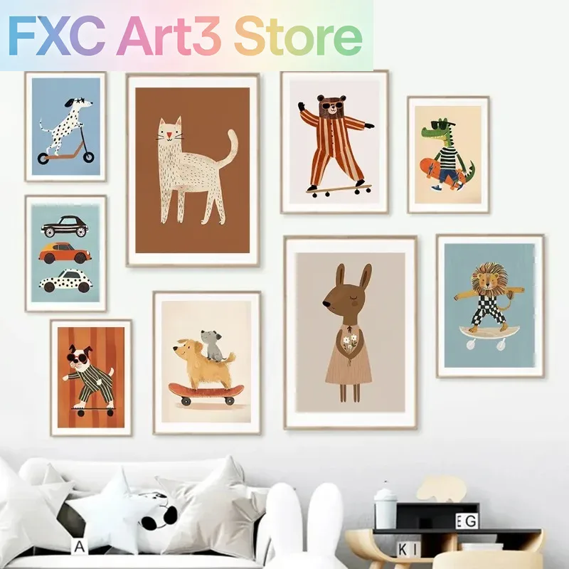 Baby Nursery Animal Prints - 1 unidade de Pôsteres/Impressões de Animais