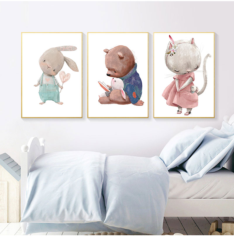 1PC Impressão de Arte Decorati - Baby Nursery Animal Prints avaliação e preço