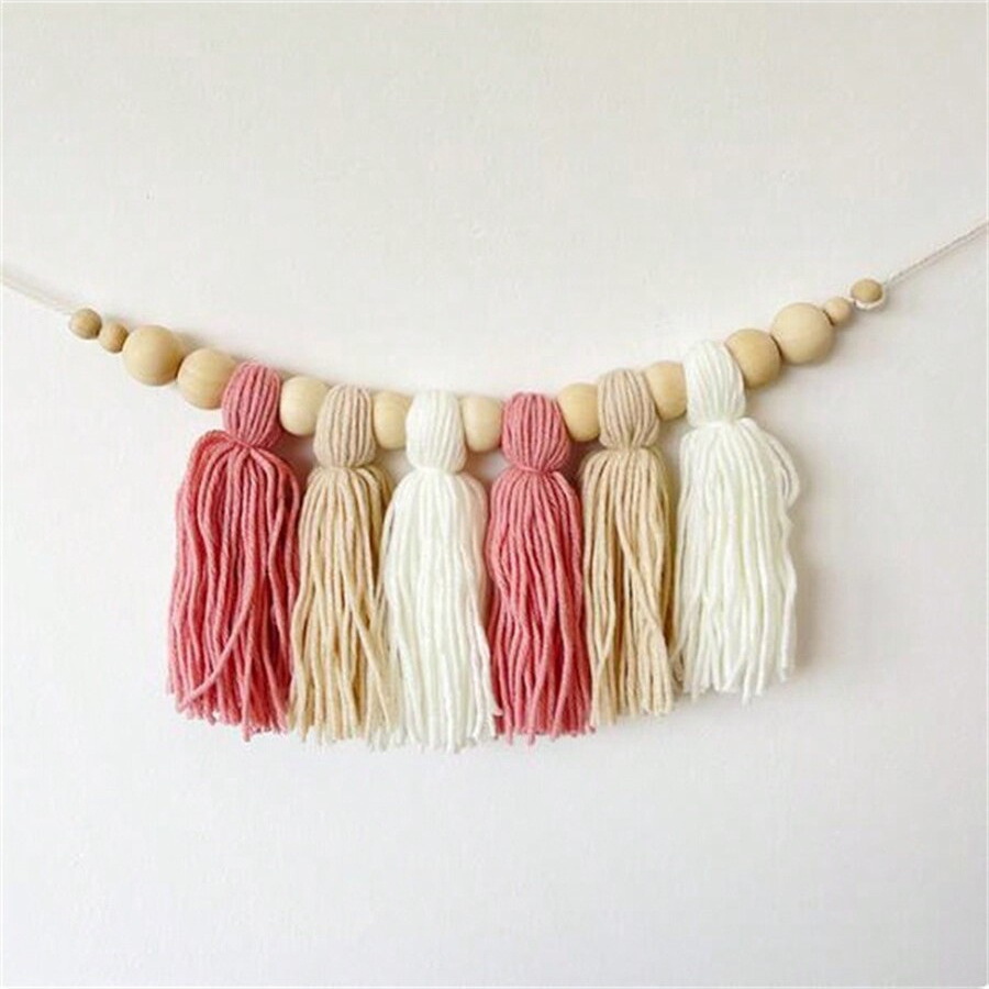 Boho algodão borla guirlanda d - Baby Nursery Garland avaliação e preço