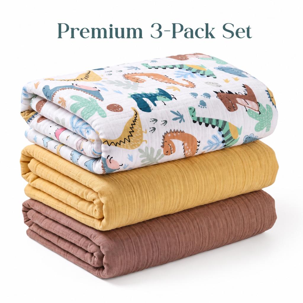 Kit com 3 Mantas de Musselina  - Baby Nursery Bedding avaliação e preço