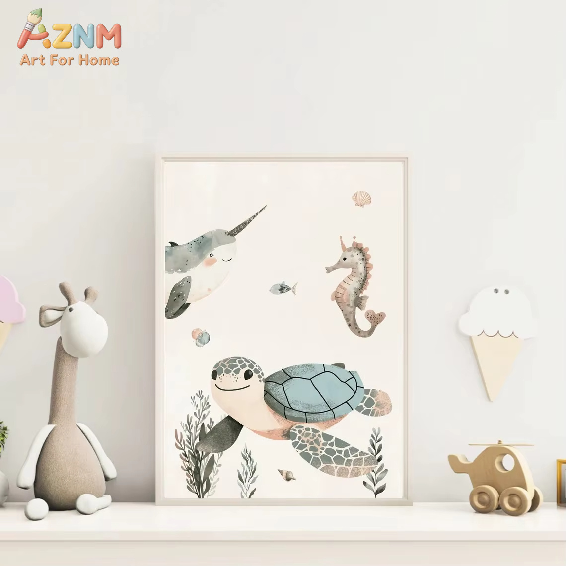 AZNM Quadro de Parede em Tela  - Baby Nursery Animal Prints avaliação e preço