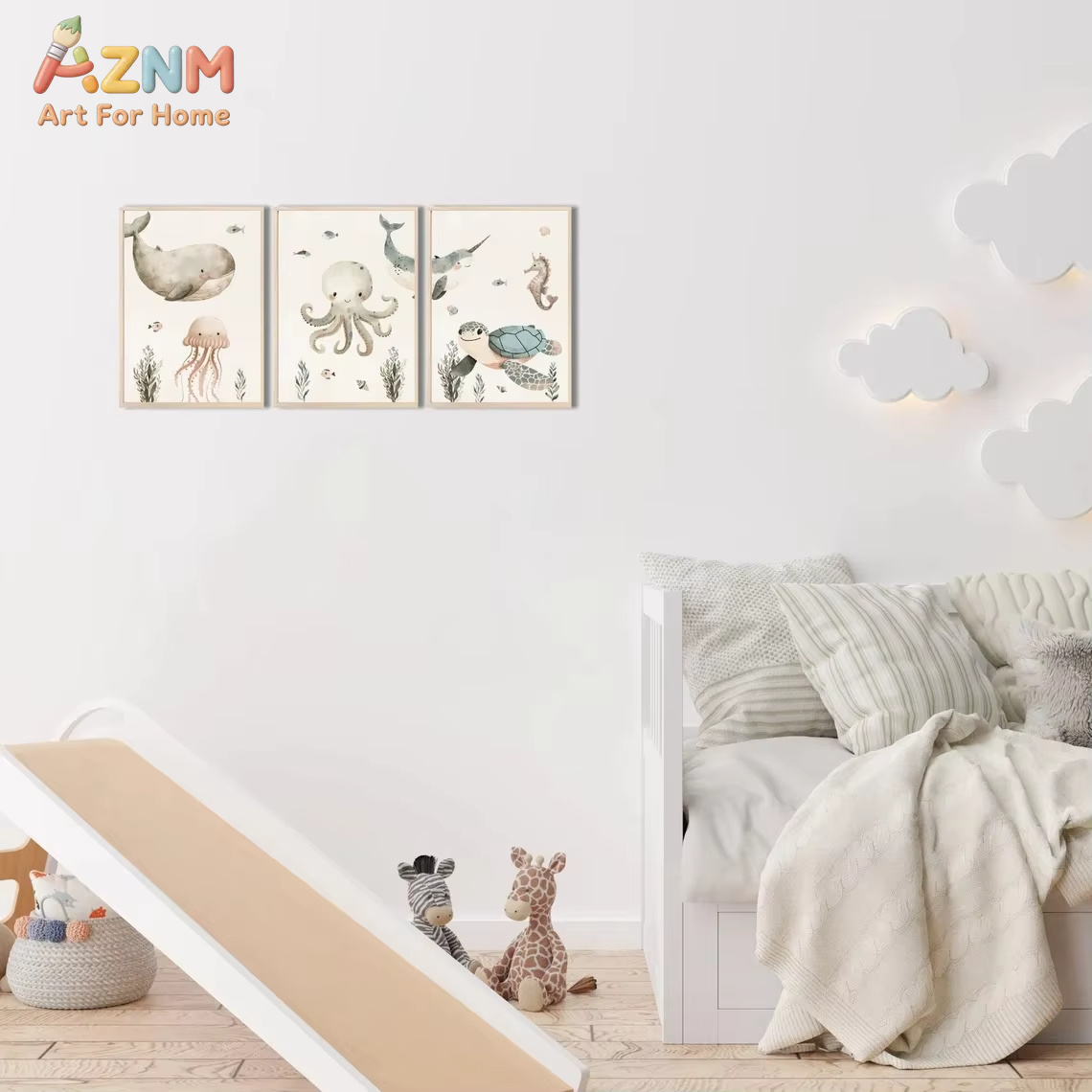 AZNM Quadro de Parede em Tela  - Baby Nursery Animal Prints avaliação e preço