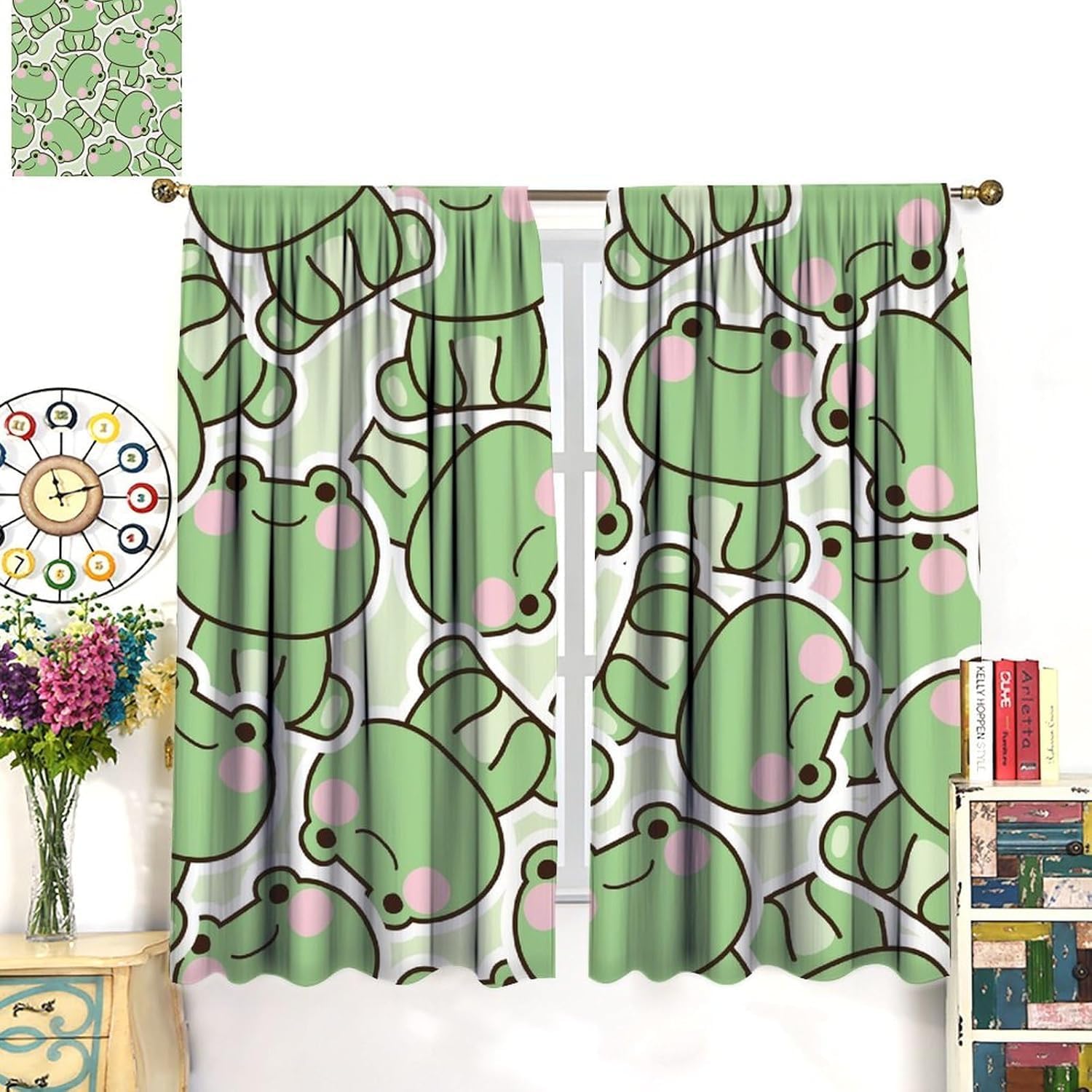 Cortinas com Padrão de Sapo Ve - Baby Nursery Curtains avaliação e preço