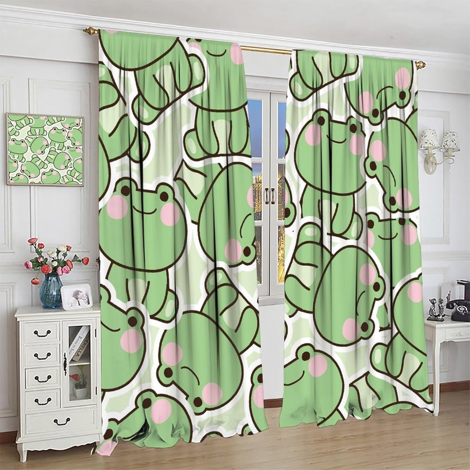 Cortinas com Padrão de Sapo Ve - Baby Nursery Curtains avaliação e preço