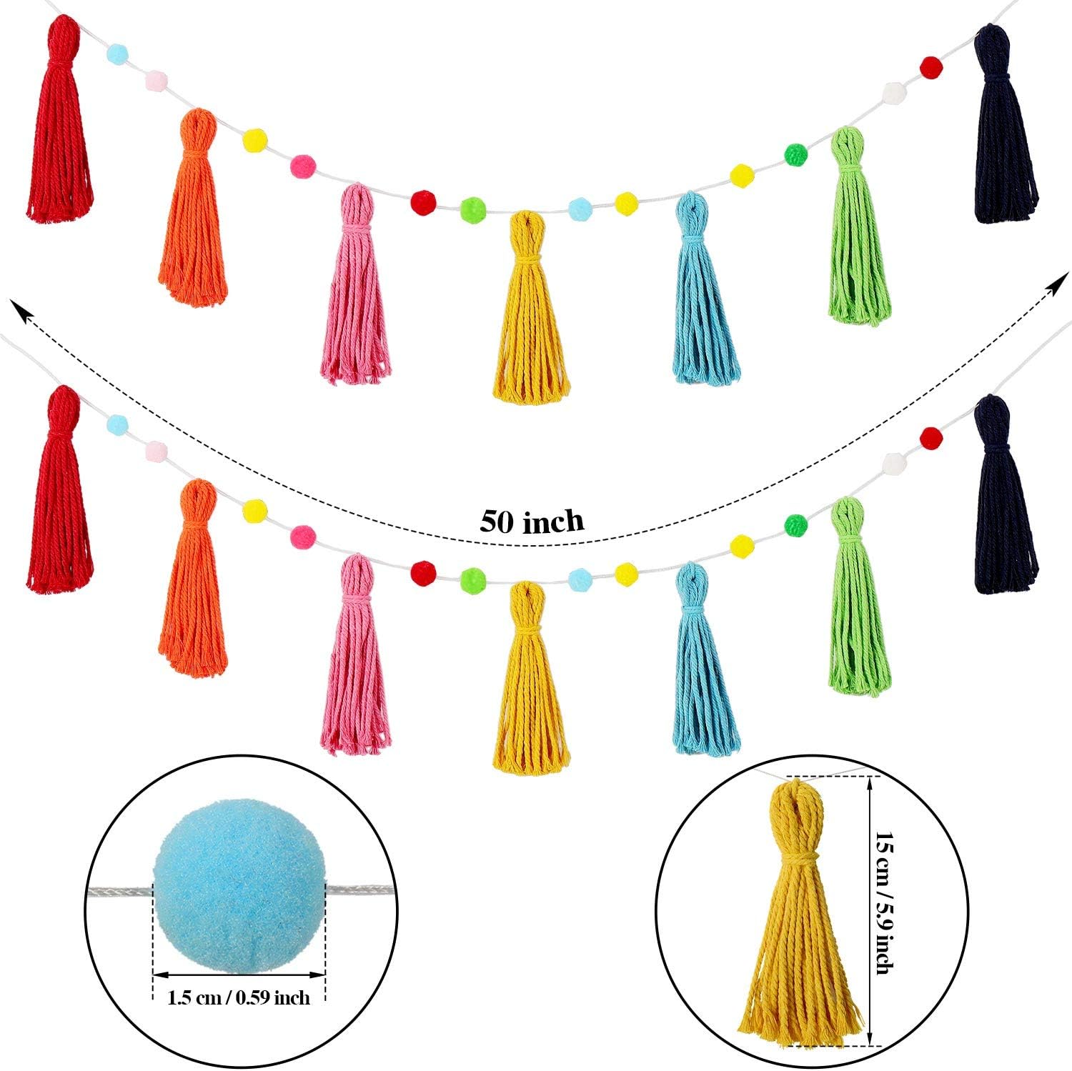 3 pçs colorido arco-íris boho  - Baby Nursery Garland avaliação e preço