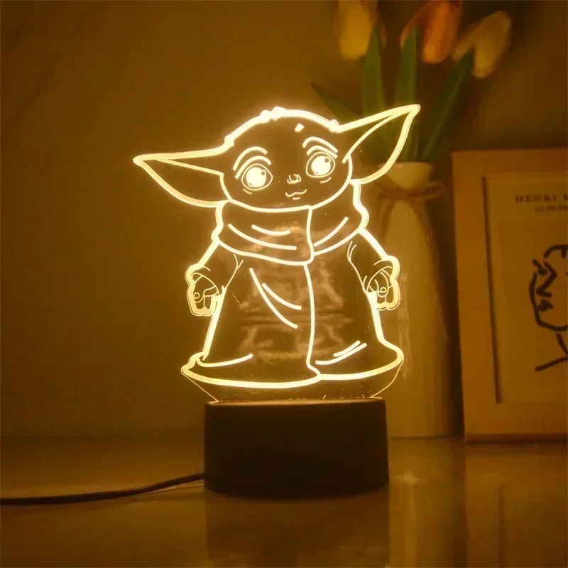 Lâmpada 3D de Anime Cartoon Yo - Baby Yoda Nursery avaliação e preço