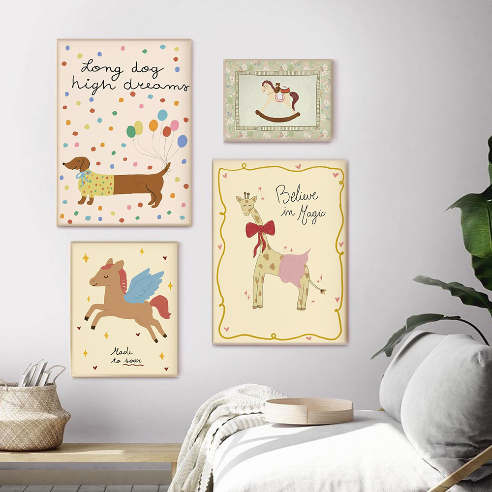 Pôster Vintage de Cavalo de Ba - Baby Nursery Vintage Decor avaliação e preço