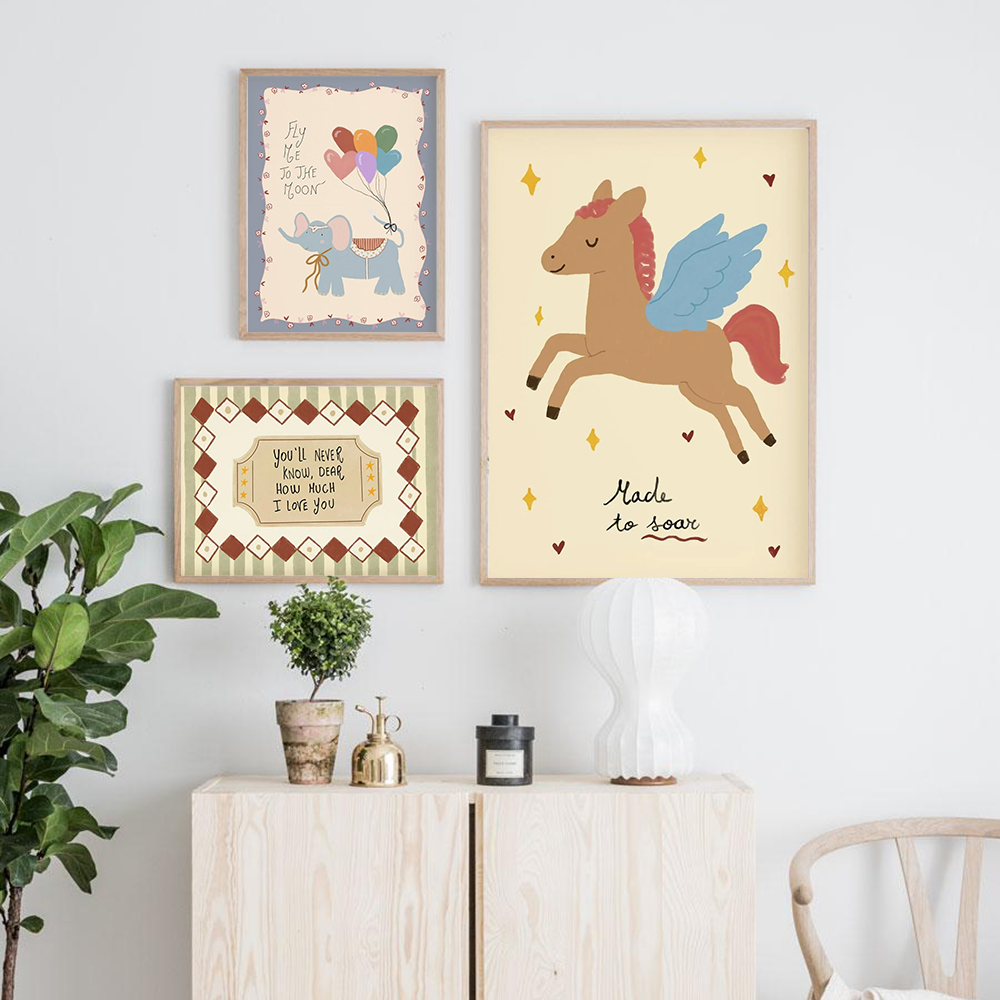 Pôster Vintage de Cavalo de Ba - Baby Nursery Vintage Decor avaliação e preço