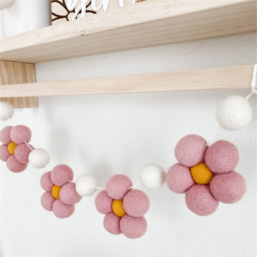 Feito à mão feltro margarida g - Baby Nursery Garland avaliação e preço