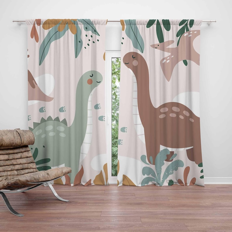 Cortinas de dinossauro para be - Baby Nursery Curtains avaliação e preço