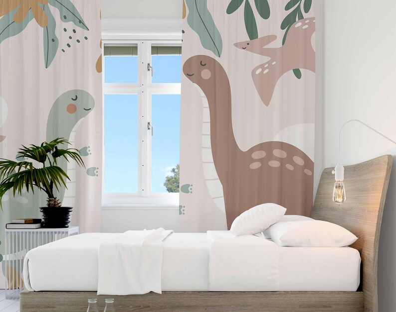 Cortinas de dinossauro para be - Baby Nursery Curtains avaliação e preço