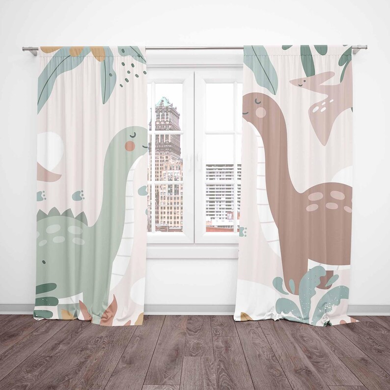 Cortinas de dinossauro para be - Baby Nursery Curtains avaliação e preço