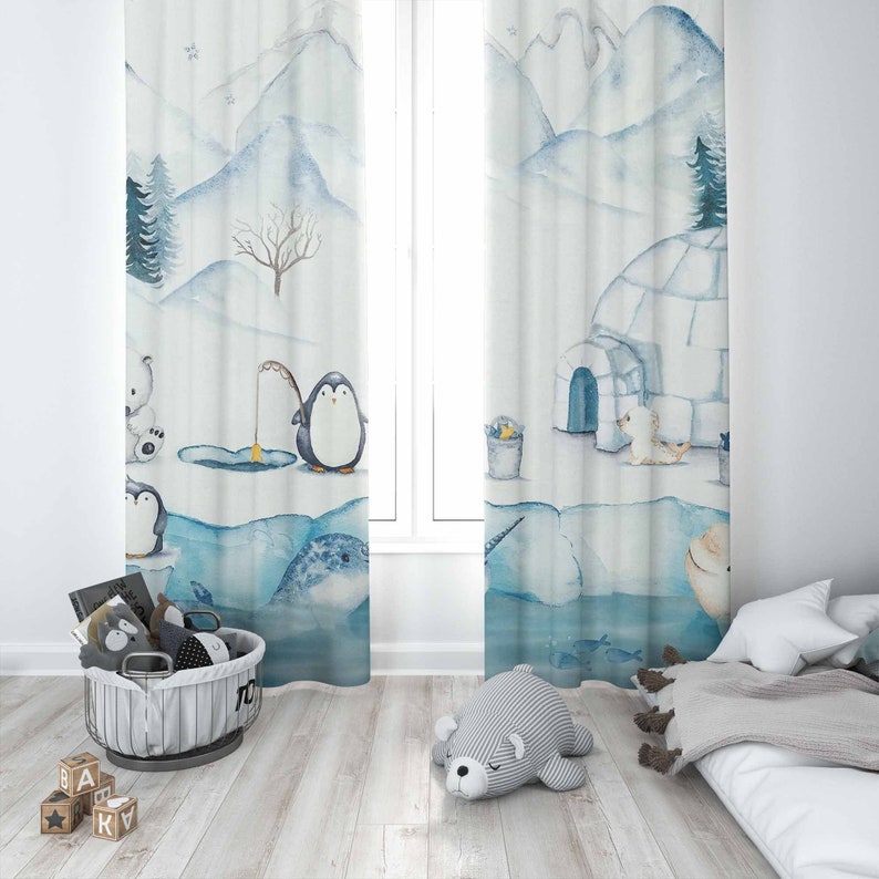 Animais árticos cortina do ber - Baby Nursery Curtains avaliação e preço