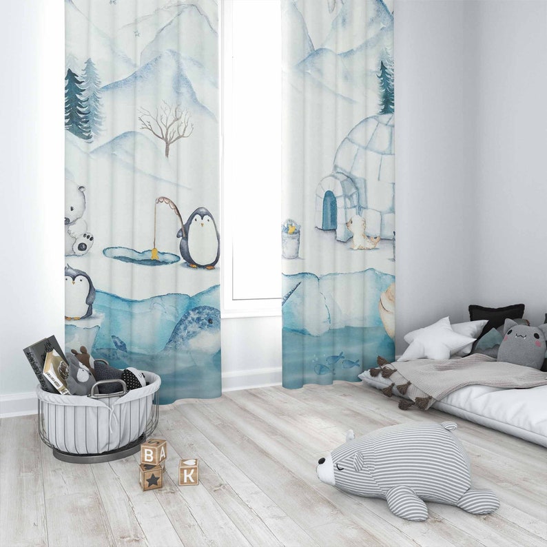 Animais árticos cortina do ber - Baby Nursery Curtains avaliação e preço