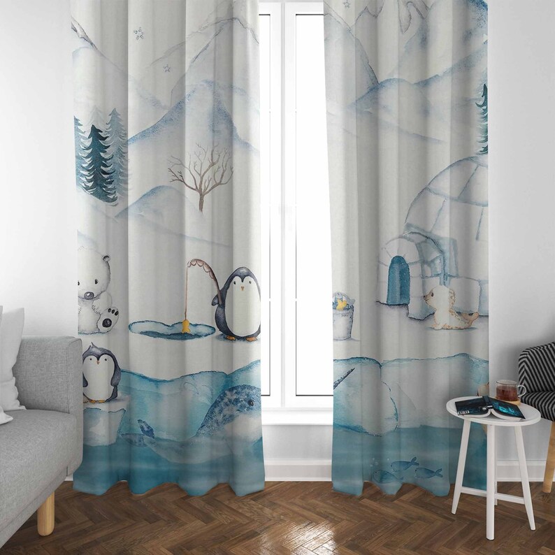 Animais árticos cortina do ber - Baby Nursery Curtains avaliação e preço