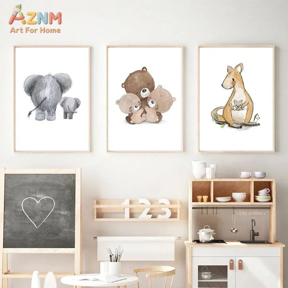 Arte de Parede em Tela com Ani - Baby Nursery Elephant avaliação e preço