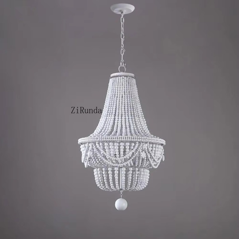 Lustre de Madeira com Contas,  - Baby Nursery Chandelier avaliação e preço