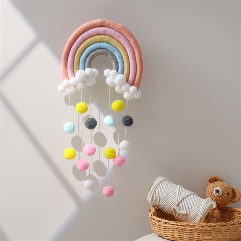 Nordic feltro tecido arco-íris - Baby Nursery Garland avaliação e preço