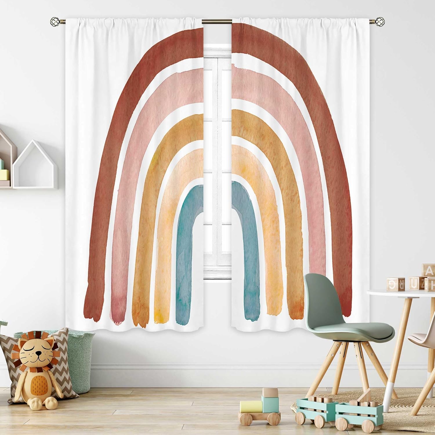 Crianças boho arco-íris cortin - Baby Nursery Vintage Decor avaliação e preço