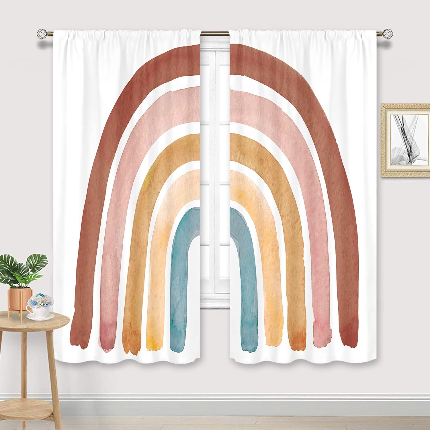 Crianças boho arco-íris cortin - Baby Nursery Vintage Decor avaliação e preço