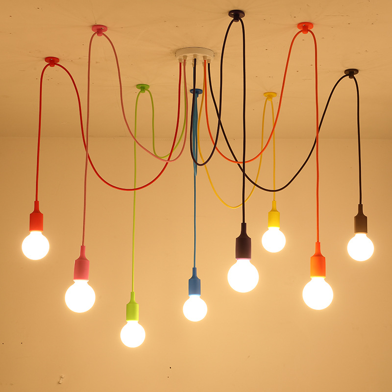 Lustre de aranha colorido para - Baby Nursery Chandelier avaliação e preço