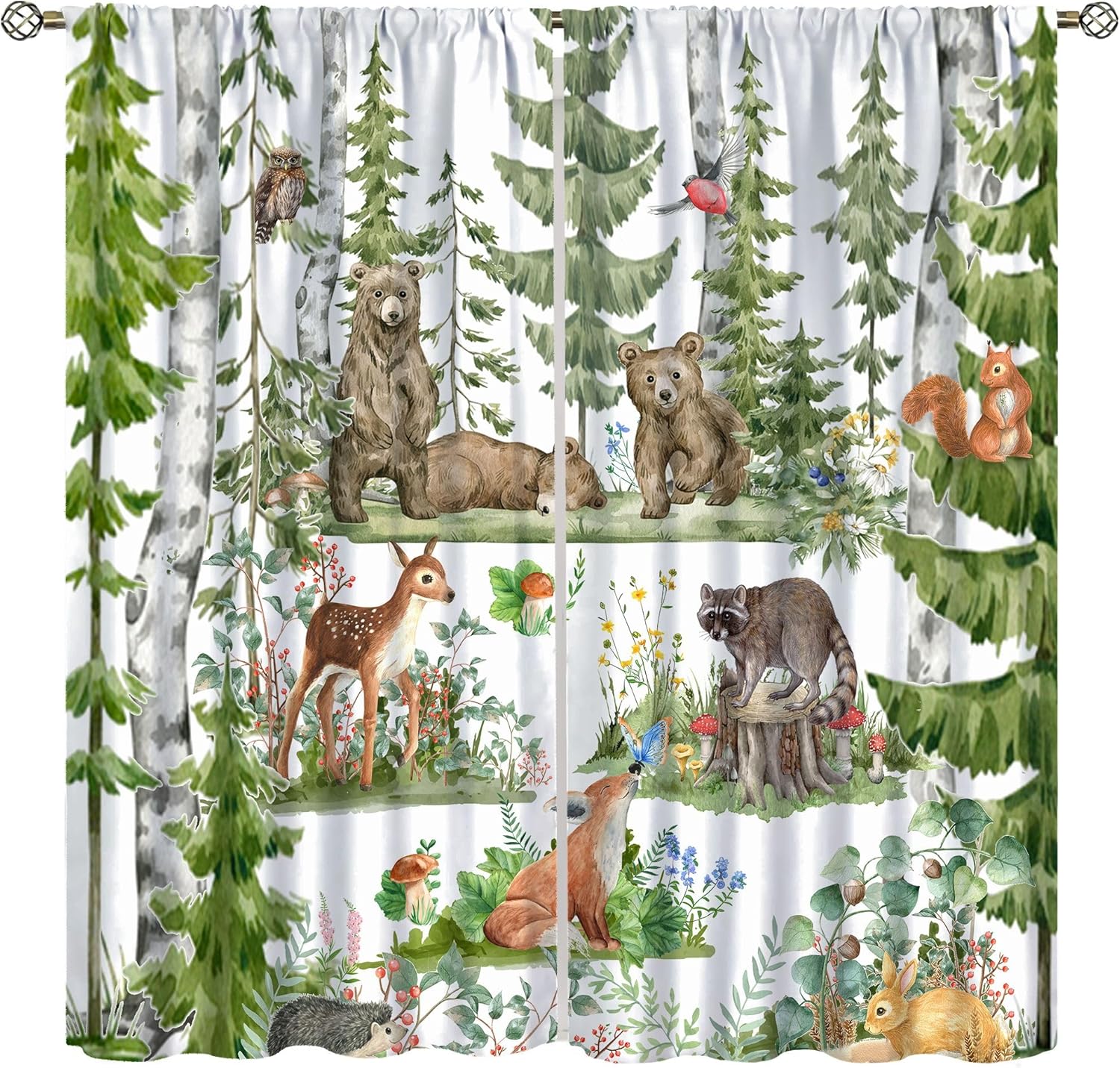 Cortinas de animais da florest - Baby Nursery Curtains avaliação e preço