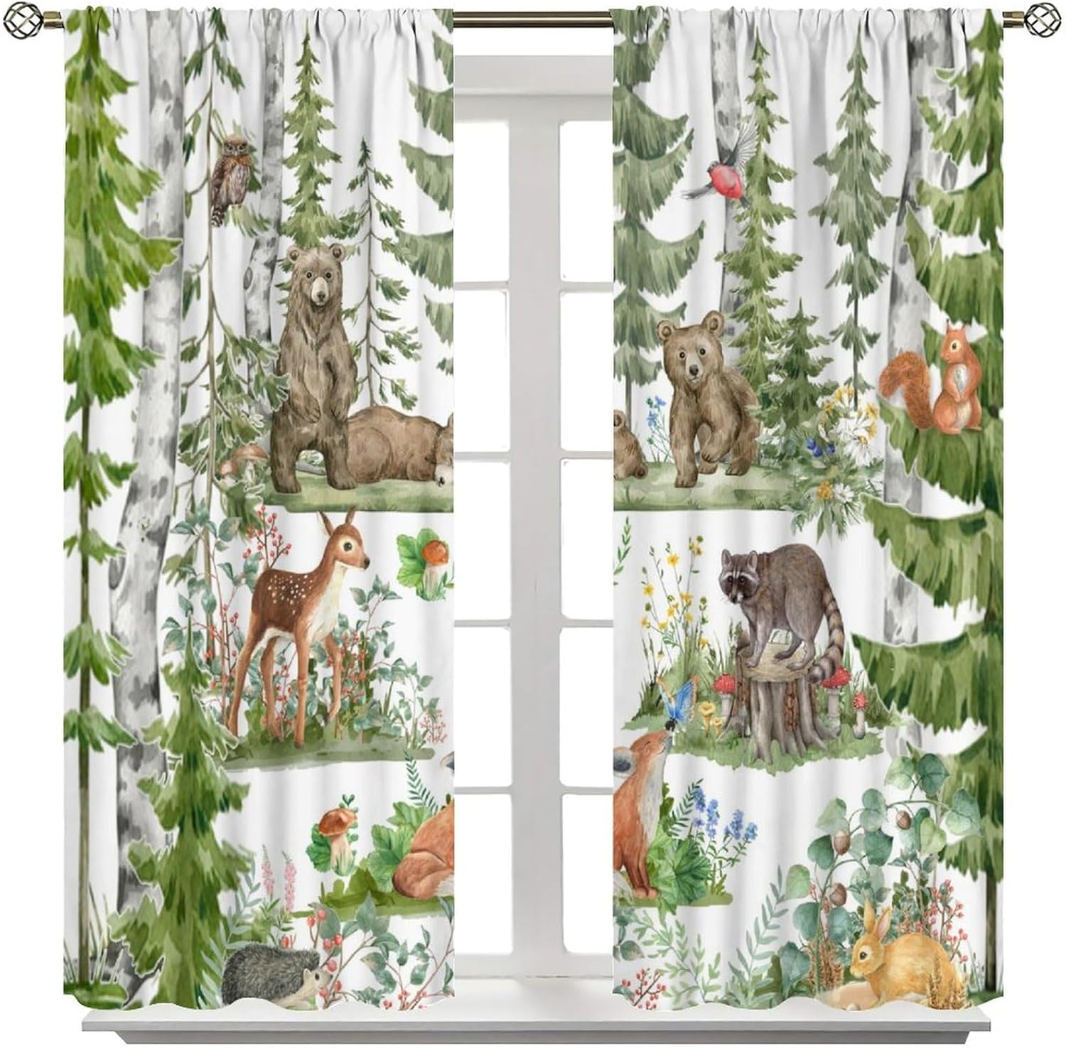 Cortinas de animais da florest - Baby Nursery Curtains avaliação e preço
