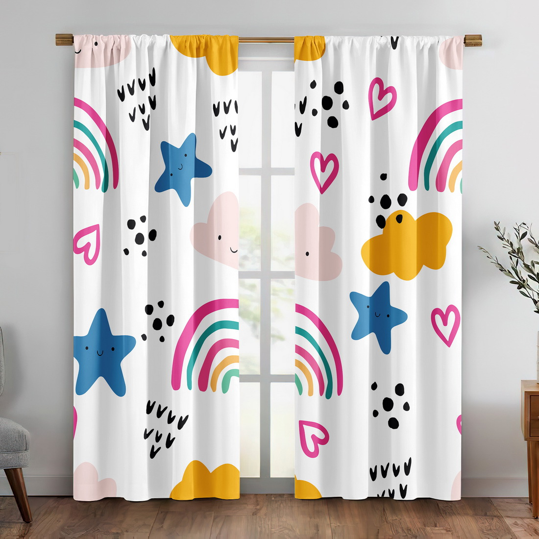 Cortina de Berçário com Estrel - Baby Nursery Curtains avaliação e preço