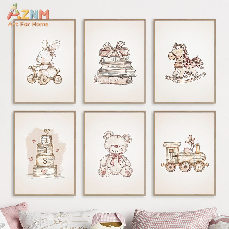 Arte de Parede em Lona Vintage - Baby Nursery Vintage Decor avaliação e preço