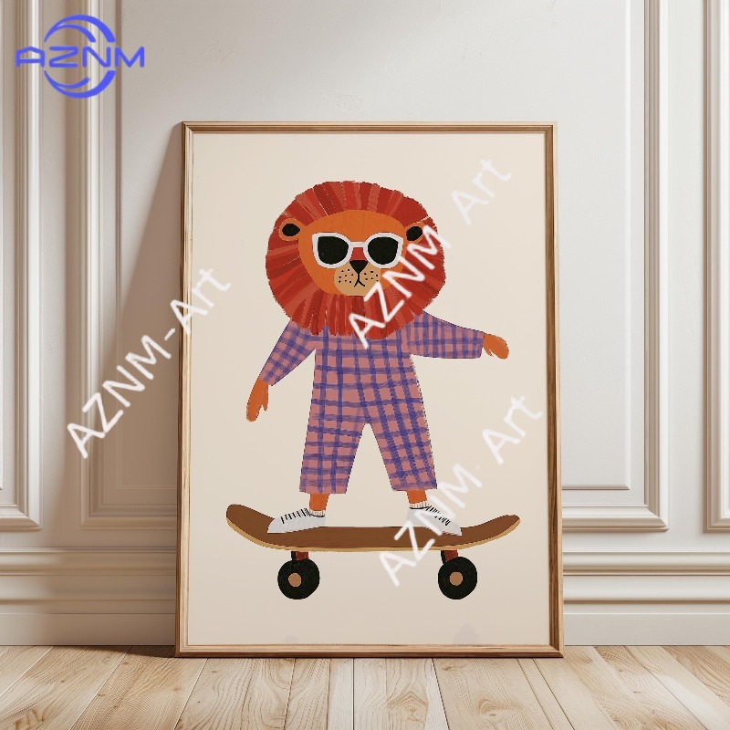 Pôster Engraçado de Animais Sk - Baby Nursery Animal Prints avaliação e preço