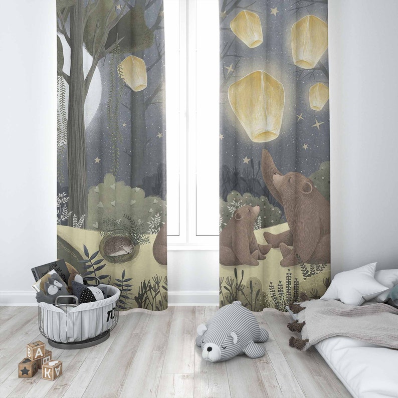 Woodland berçário cortinas ani - Baby Nursery Curtains avaliação e preço