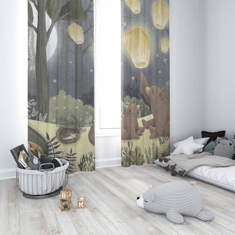 Woodland berçário cortinas ani - Baby Nursery Curtains avaliação e preço