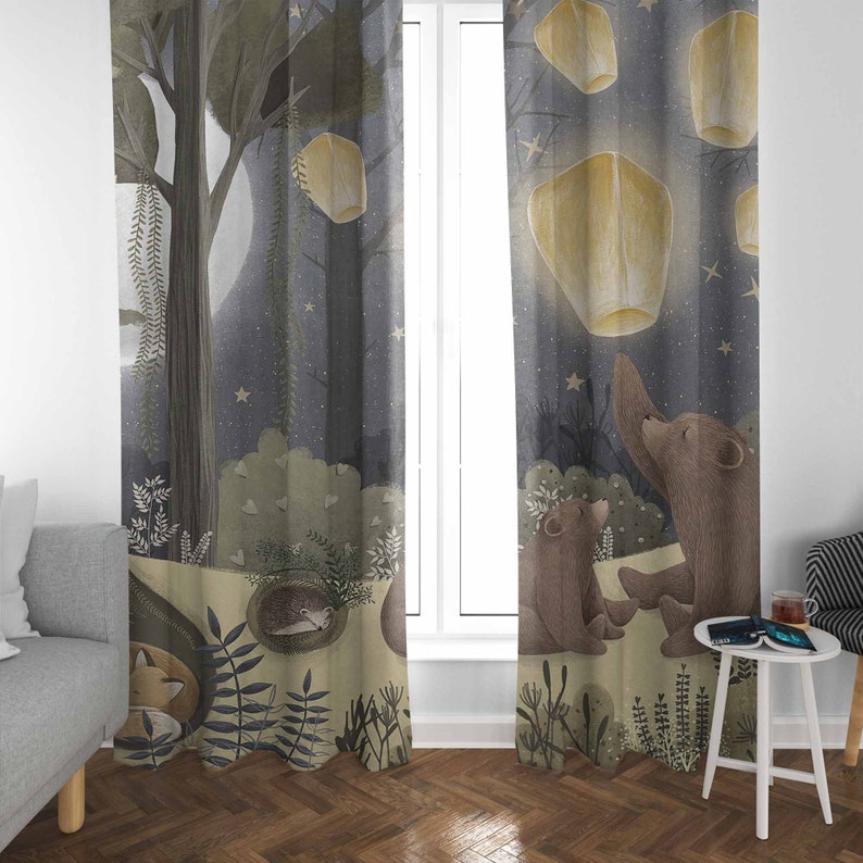 Woodland berçário cortinas ani - Baby Nursery Curtains avaliação e preço